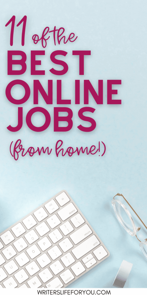 computer keyboard and glasses I use to find the top online jobs for newbies