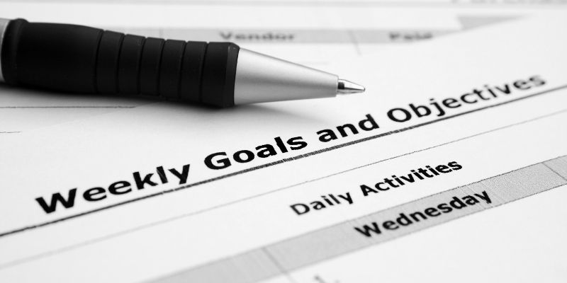 productive weekly checklist and goals