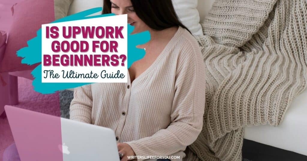 Is Upwork Good for Beginners - woman with dark hair creating Upwork profile