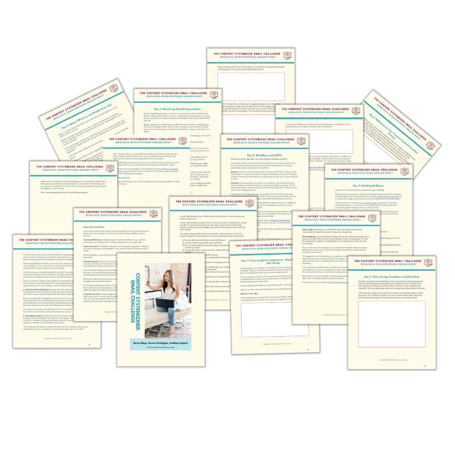 An assortment of printed documents is displayed in a fan-like arrangement. In the center, there is a booklet titled "Childbirth." Each document contains text and various headings, with one featuring an image of a woman doing exercises on a yoga mat.