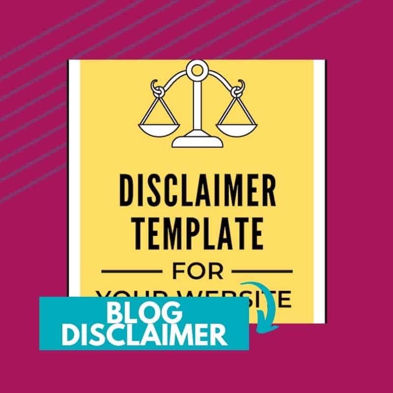 blog disclaimer template