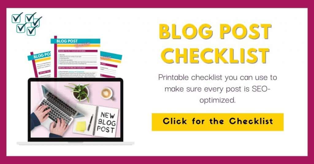 blog post checklist email opt-in