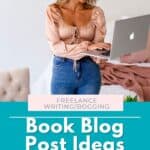 woman in a peach search on Apple laptop