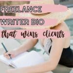 woman wearing a hat at a pool writing in notebook