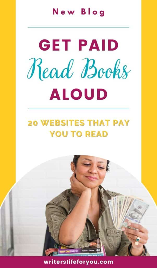 Get paid to read books aloud image with lady holding money