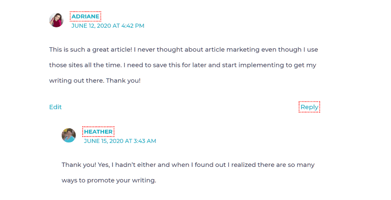 how to market yourself as a freelance writer blog comments