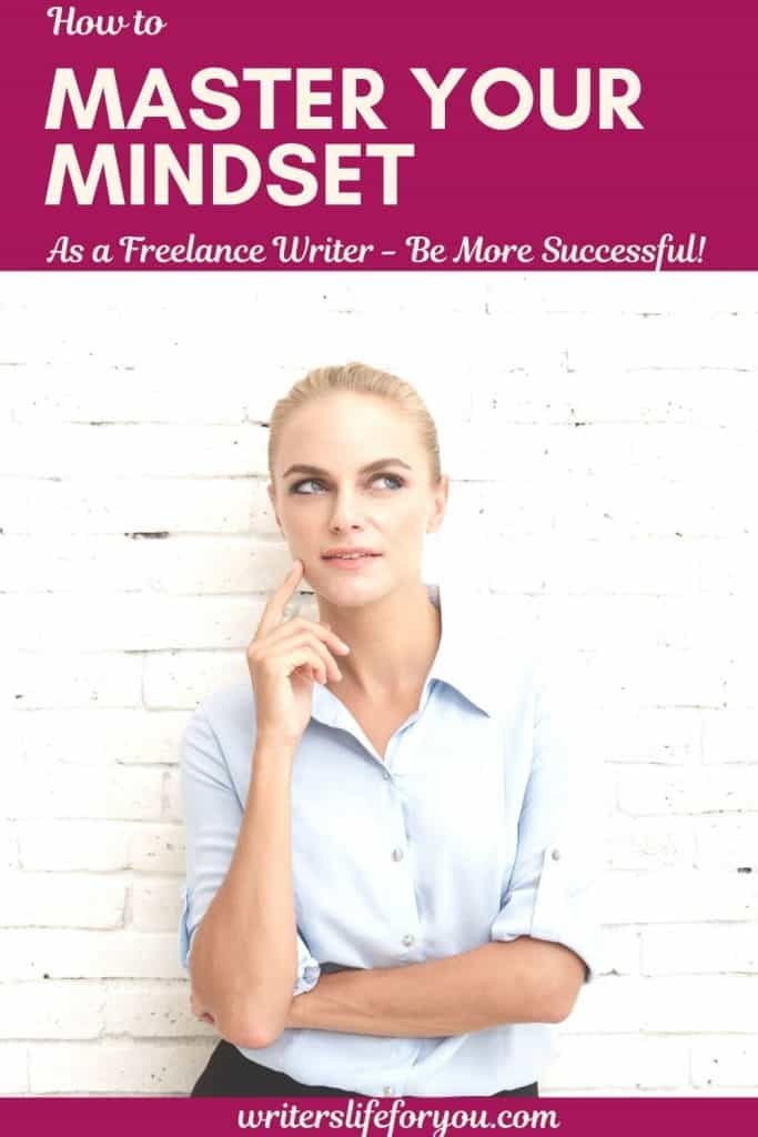 mastering your mindset - woman in a white shirt thinking