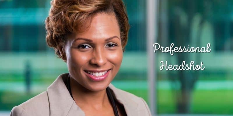 woman's professional headshot with green background