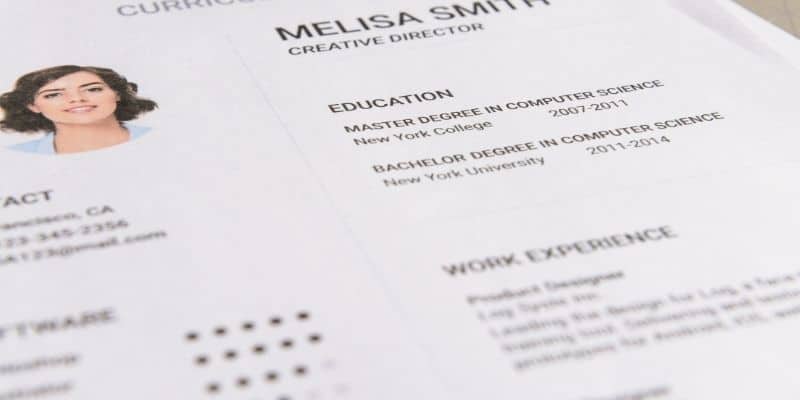 resume with work experience section