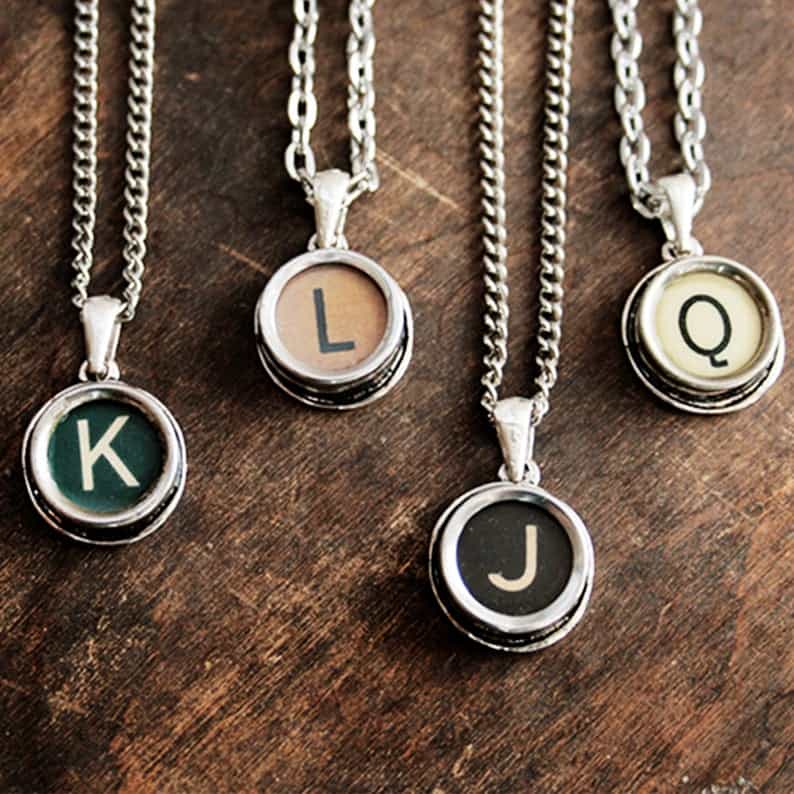 typewriter key necklace