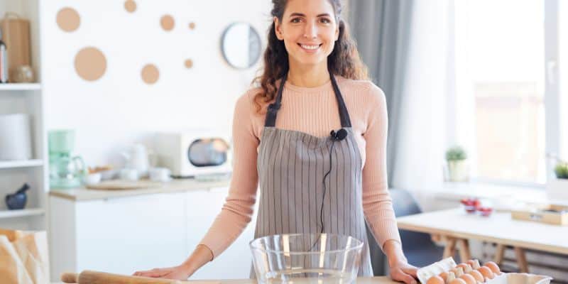 woman preparing recipes for her food blog